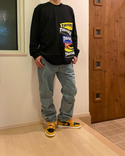 Supreme Thrasher Multi Logo Long Sleeve Tee Black
