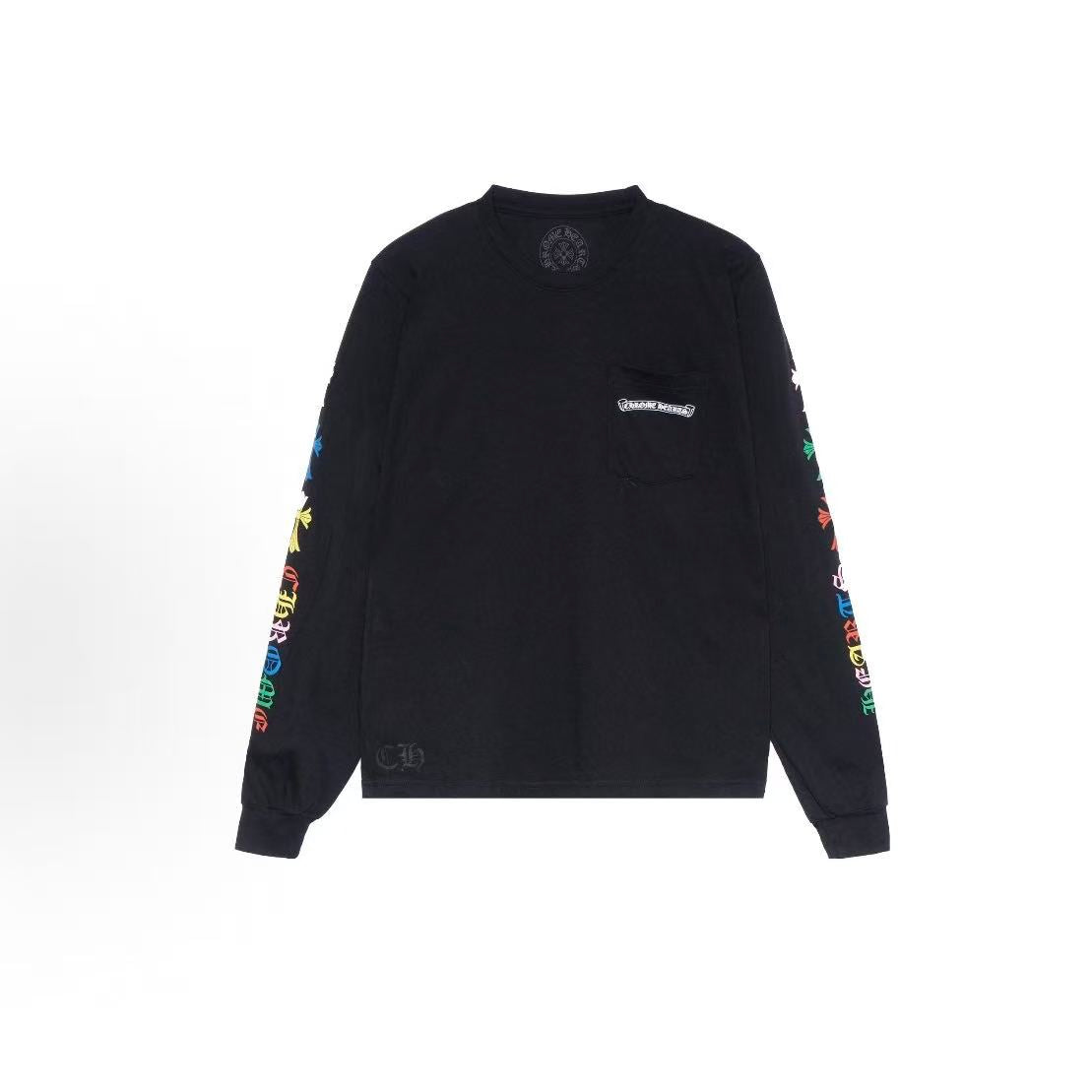Chrome Hearts FW22 Patterned Letter Embroidery Round-neck Long-sleeved T-shirt (Men's and Women's style)