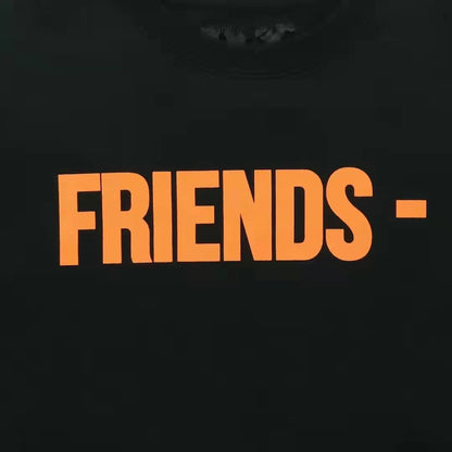 VLONE Letters Logo Print Hoodie Black/Orange