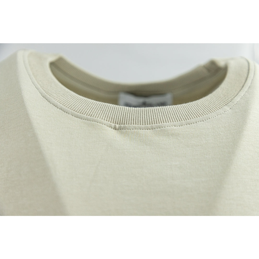 Stone Island Logo Tee In Cream