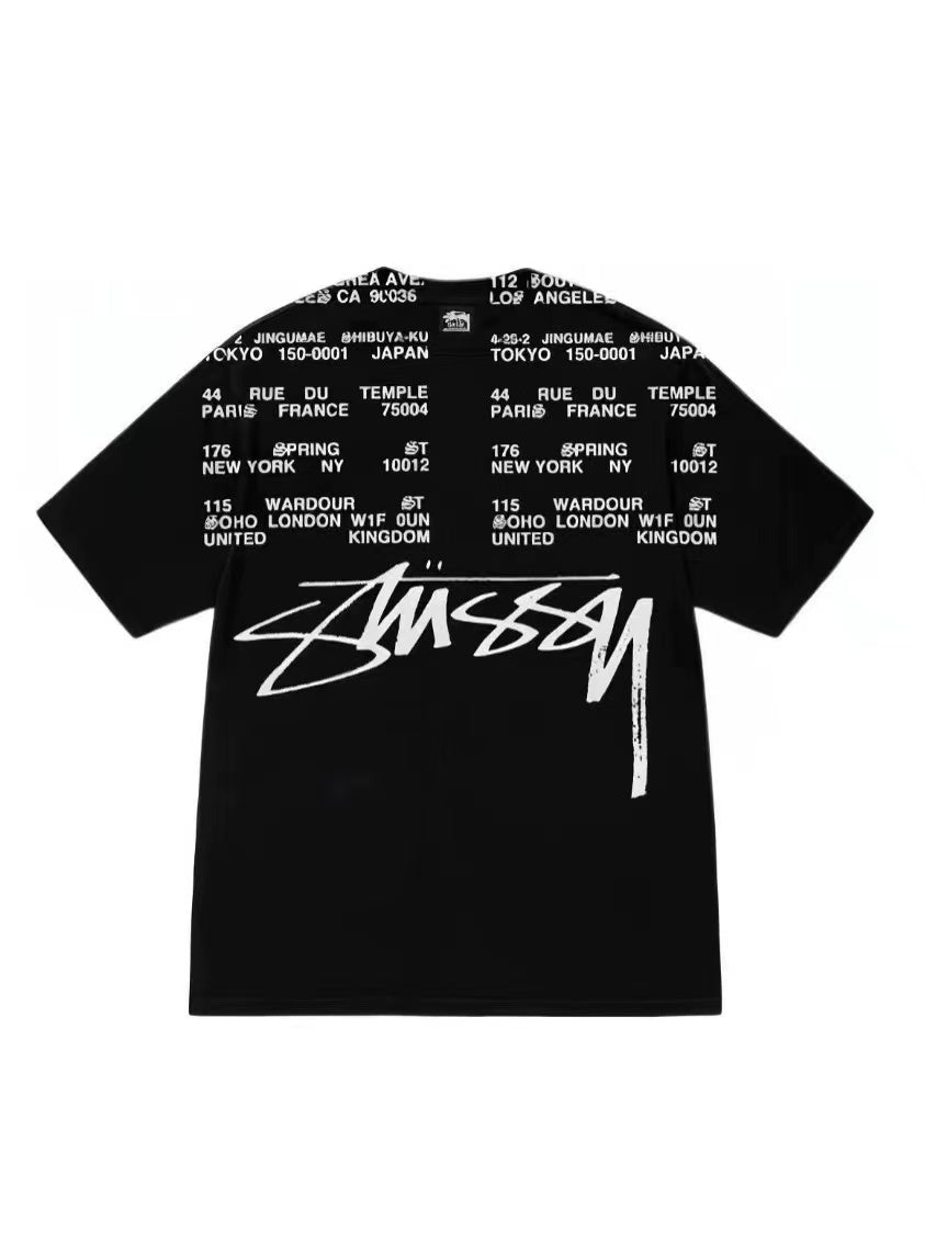 STUSSY CITY PRINT TEE BLACK