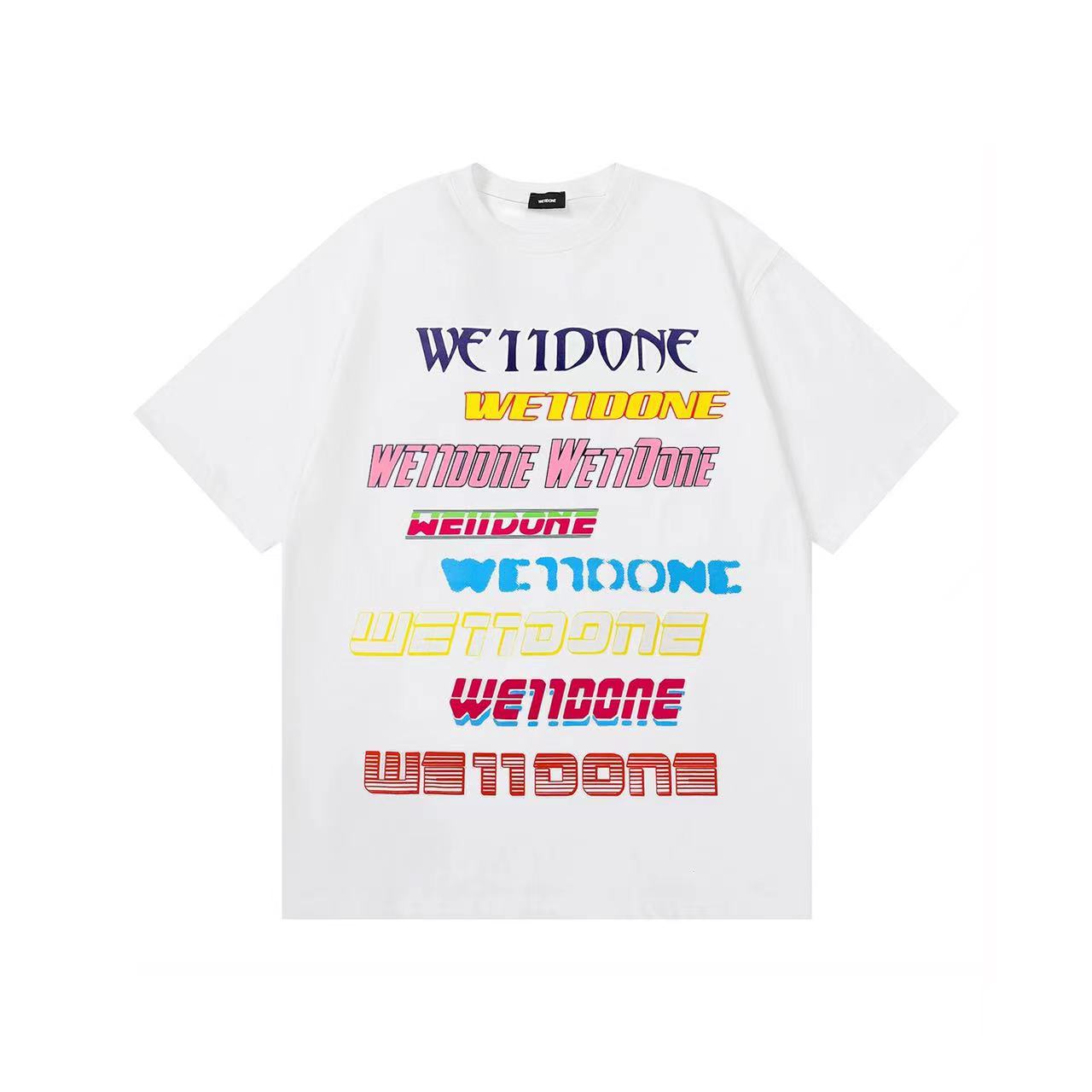 WE11DONE Gradient Color Graffiti Tee White