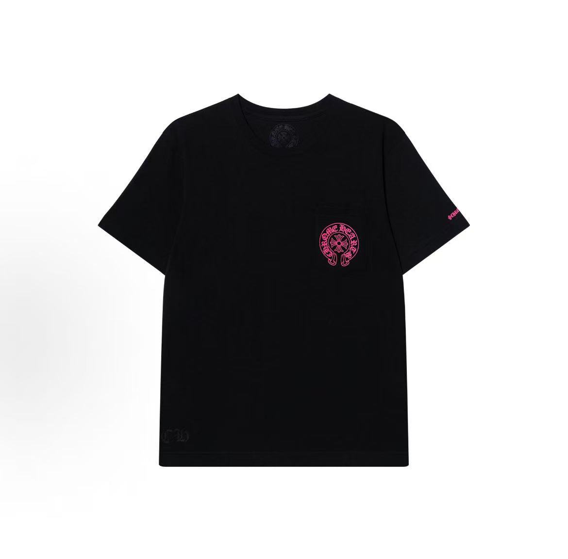 Chrome Hearts Horse Hoof Cross Embroidery Round-neck Pullover Short-Sleeve T-shirt (For Both Men and Women) - Black