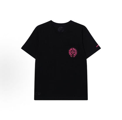 Chrome Hearts Horse Hoof Cross Embroidery Round-neck Pullover Short-Sleeve T-shirt (For Both Men and Women) - Black