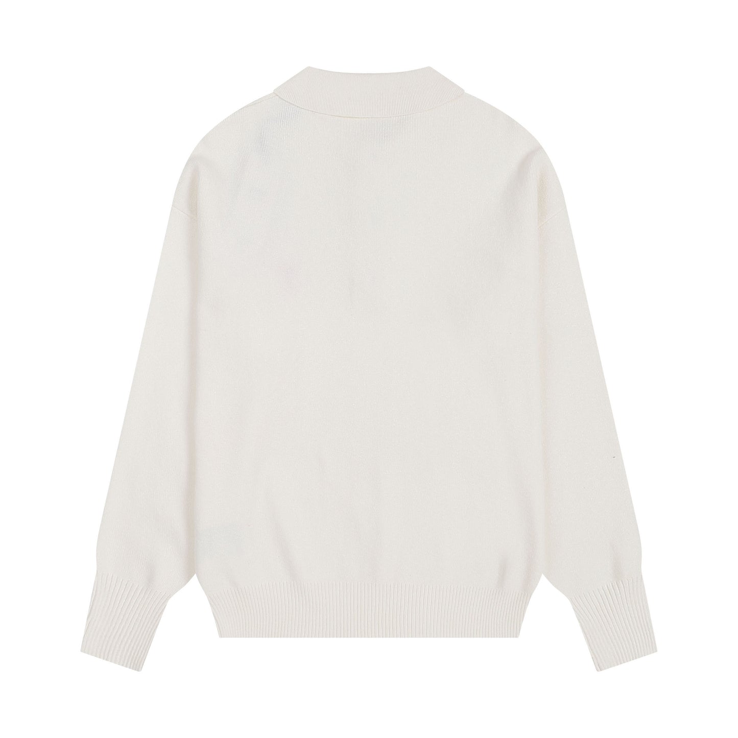 AMI Small Logo Button Polo Sweatshirt Beige