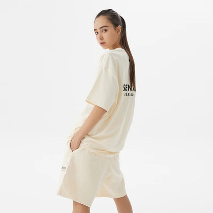 FOG Fear of God 21 Reproduced short -sleeved Essentials Summer casual T -shirt Beige