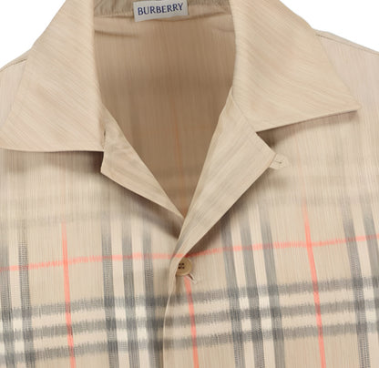 Burberry SS26 Men's Short-Sleeve Check Single-Breasted Shirt