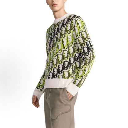 DIOR (Dior) Spring 2026 Men's Collection - Wool Plaid Round-neck Printed Sweater for Men