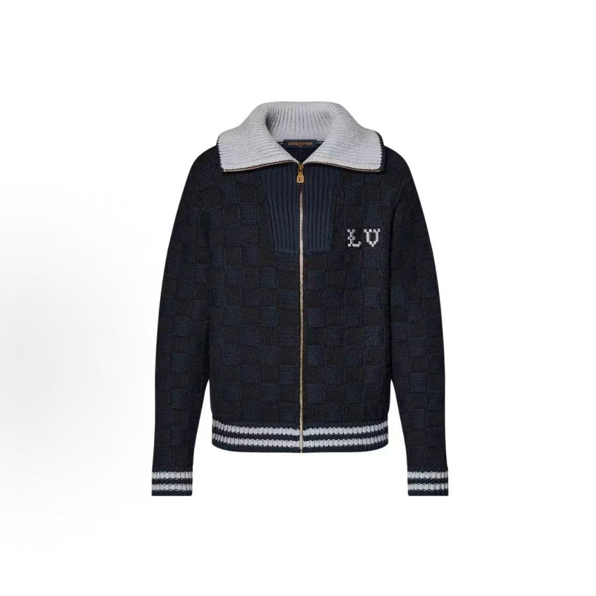 LOUIS VUITTON FW25 Knitted Slightly Aline Contrasting Ribbed Collar Sweater for Men