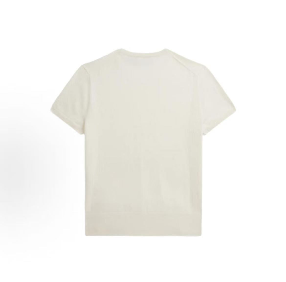 Ralph Lauren Round-neck Logo Embroidered Bodycon Short-Sleeved Regular-Sleeve T-Shirt for Women - White