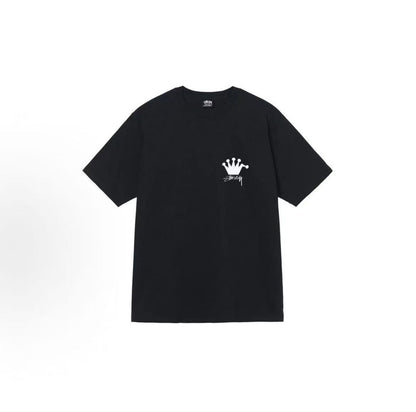 Stussy SS22 Lb Crown Tee - A classic crown logo printed round-neck pullover summer short-sleeved American retro T-shirt that is comfortable, loose-fitting and versatile, suitable for both men and women.