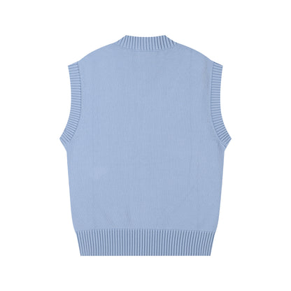 AMI Logo Sleeveless Sweater Blue