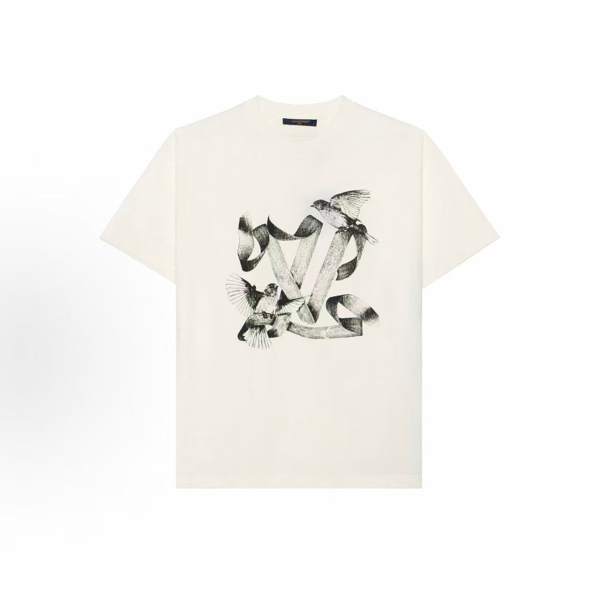 LOUIS VUITTON FW23 Logo Animal Print Round-neck Short-sleeved T-shirt for Men - White