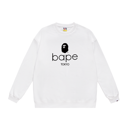 A Bathing Ape Simple Logo Print Hoodie White