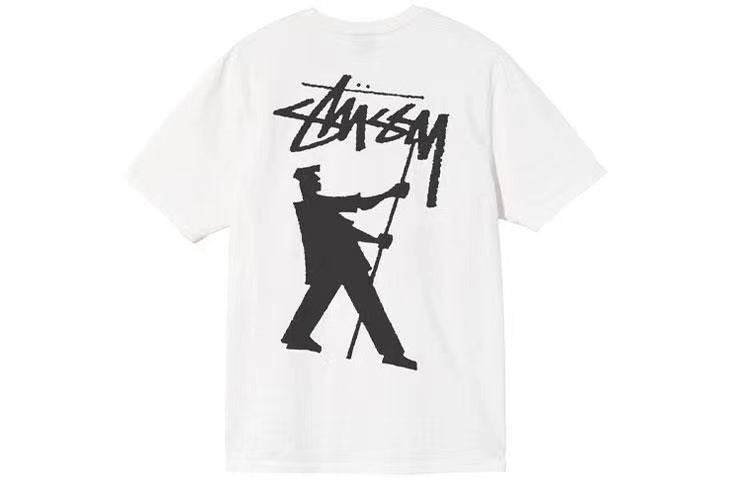 STUSSY  PAINTER PRINT TEE WHITE