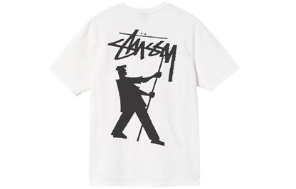 STUSSY  PAINTER PRINT TEE WHITE