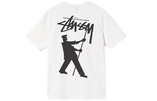 STUSSY  PAINTER PRINT TEE WHITE