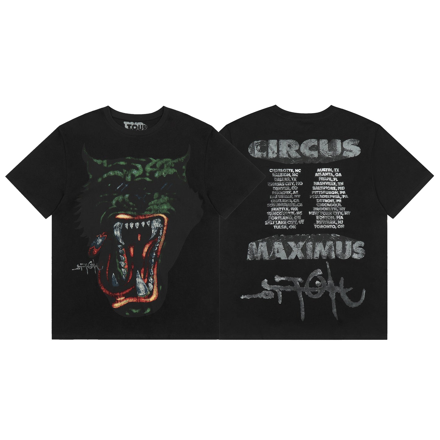 Travis Scott Leopard Print T shirt Black
