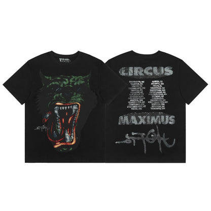 Travis Scott Leopard Print T shirt Black