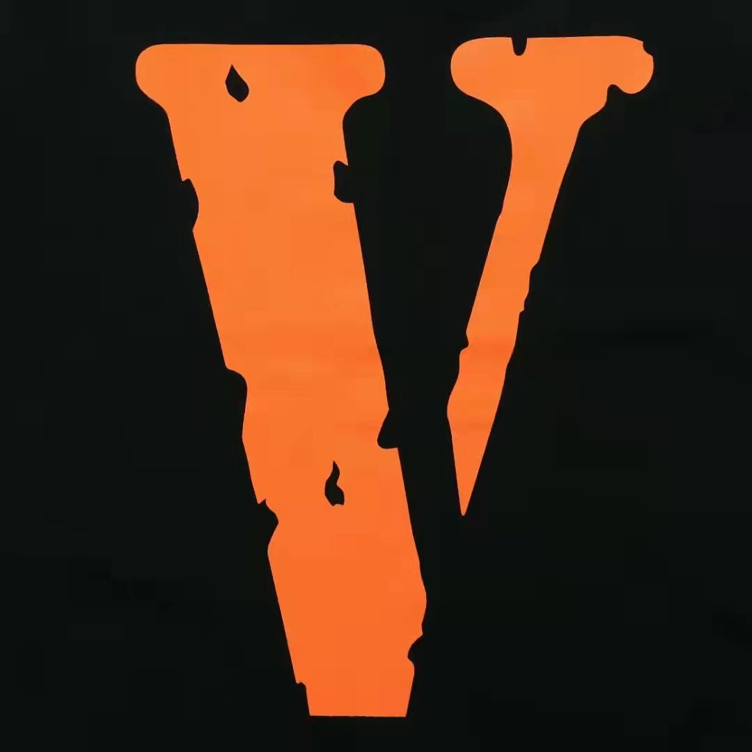 VLONE Letters Logo Print Hoodie Black/Orange