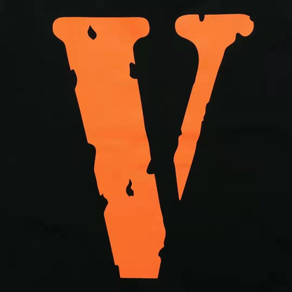 VLONE Letters Logo Print Hoodie Black/Orange
