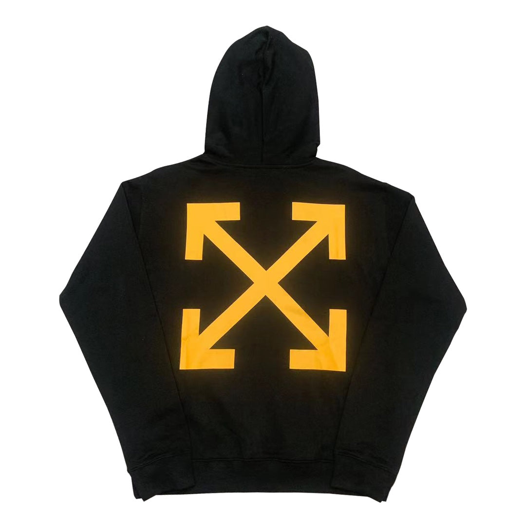 Off-White arrow logo print hooded sweater yellow