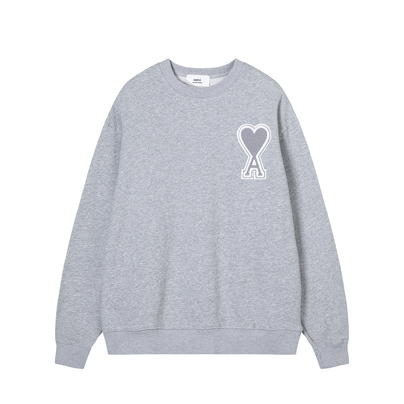 AMI  Big Logo Crewneck Hoodie Grey