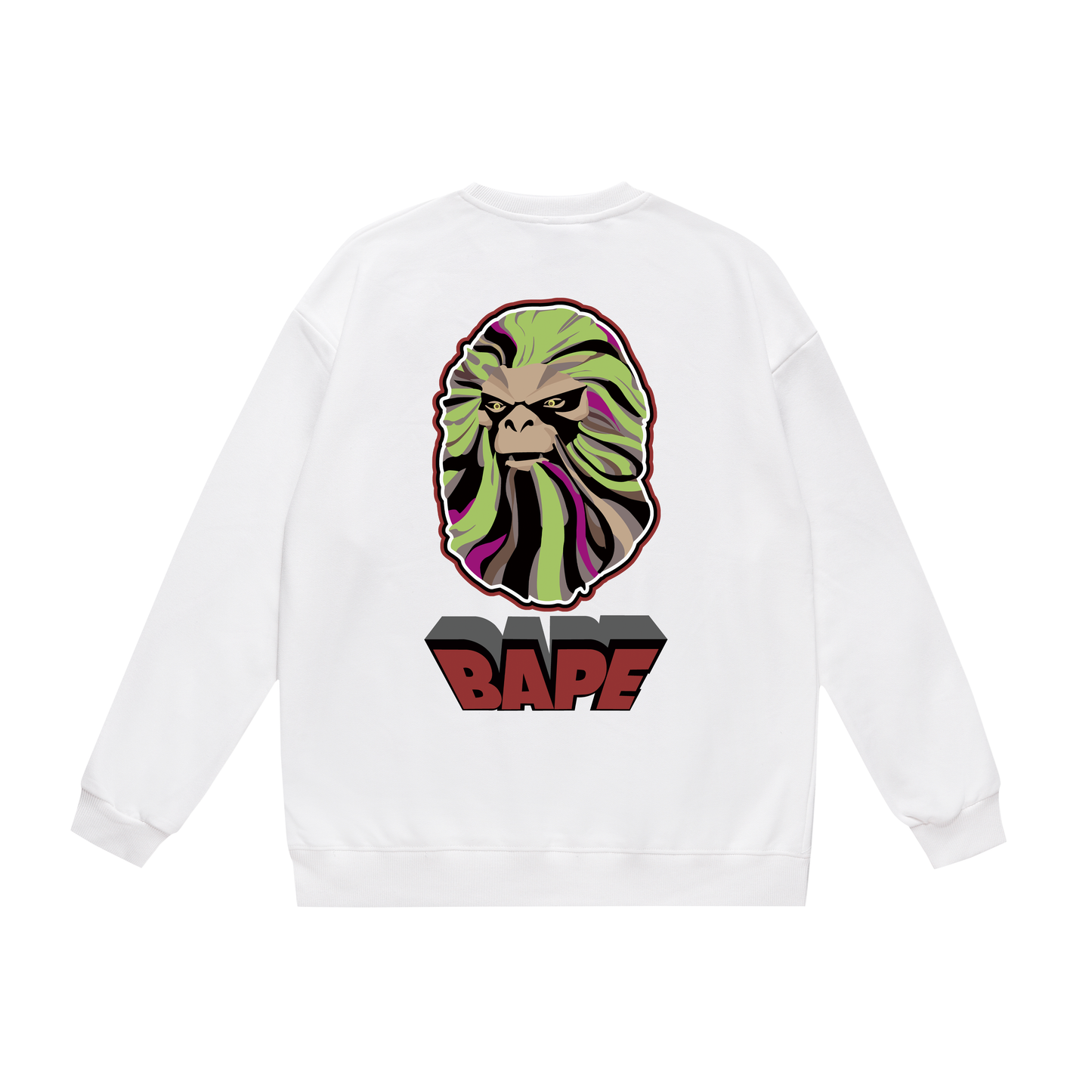 A Bathing Ape 3D Logo Print Hoodie White