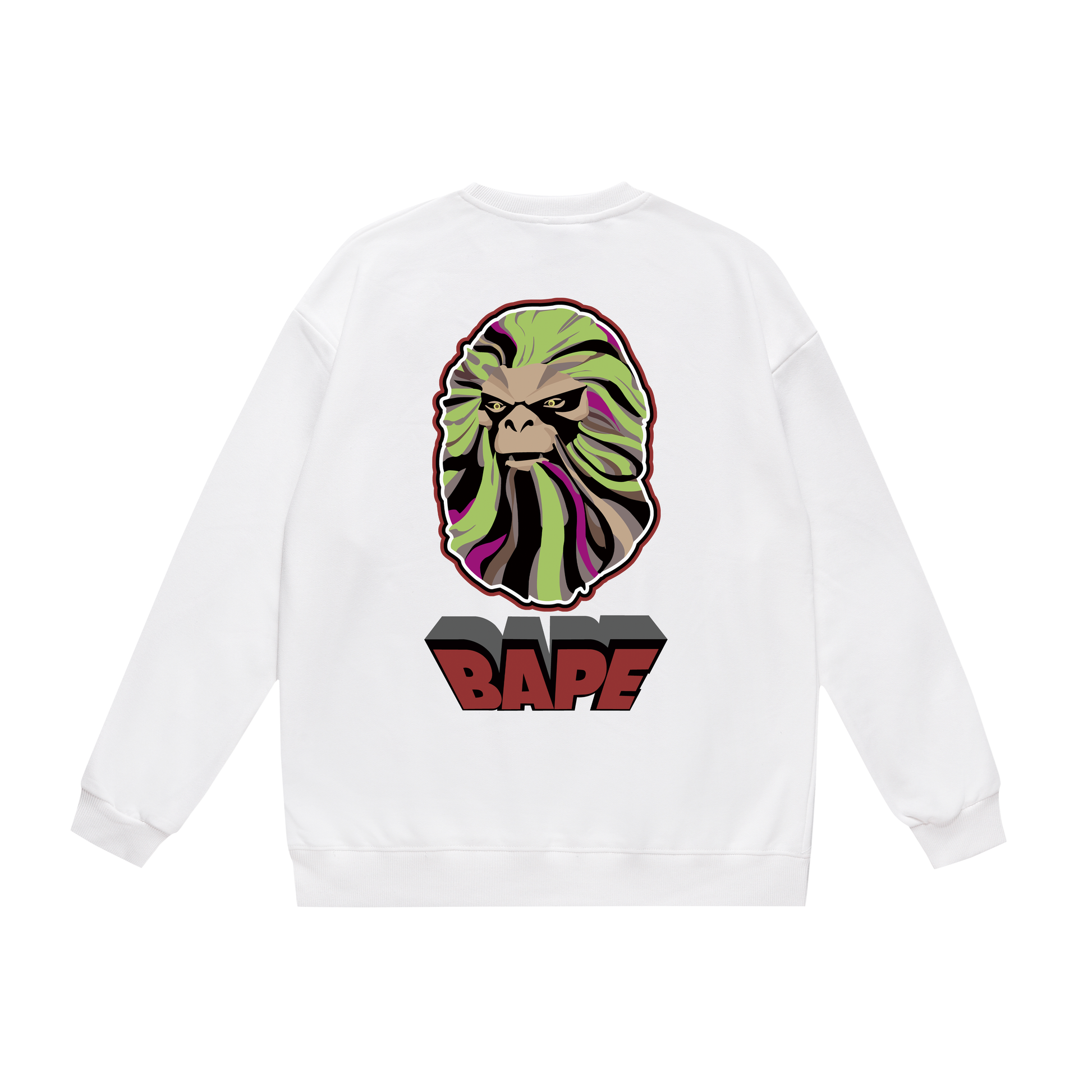 A Bathing Ape 3D Logo Print Hoodie White