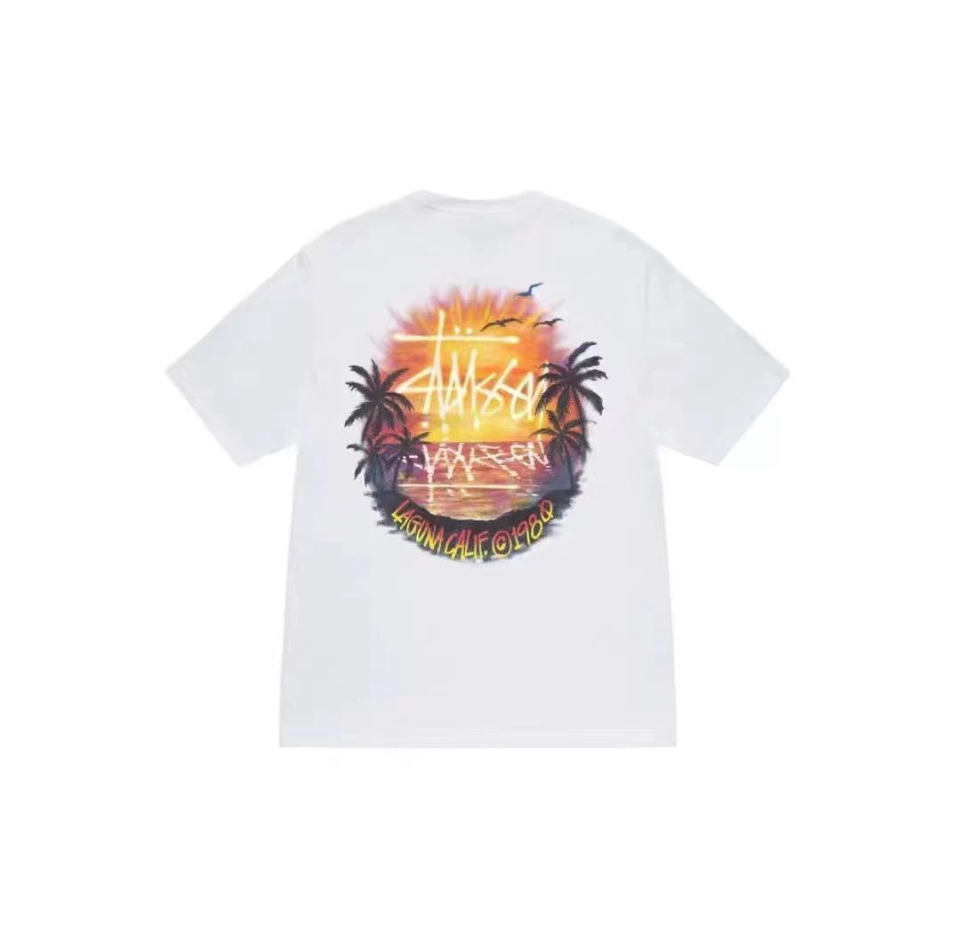 STUSSY HAWAIIAN SUNSET TEE WHITE