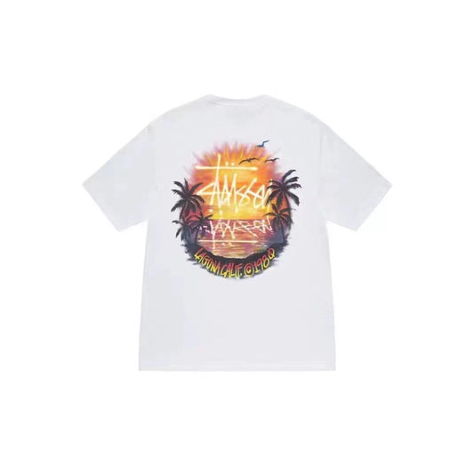 STUSSY HAWAIIAN SUNSET TEE WHITE