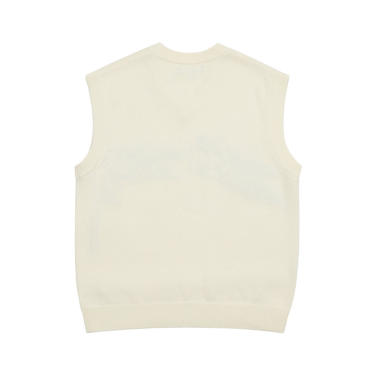 STUSSY LOGO PRINT VEST SWEATER CREAM