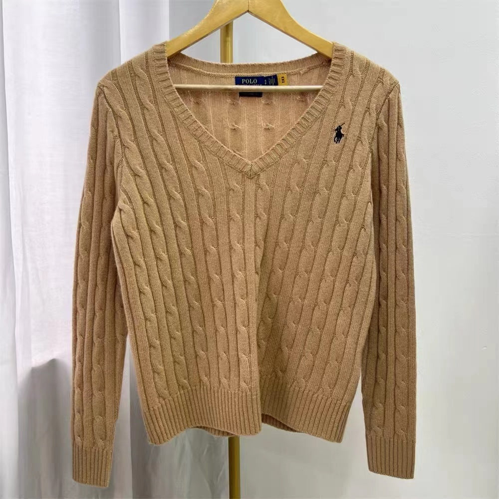 Ralph Lauren twist-knit V-neck sweater