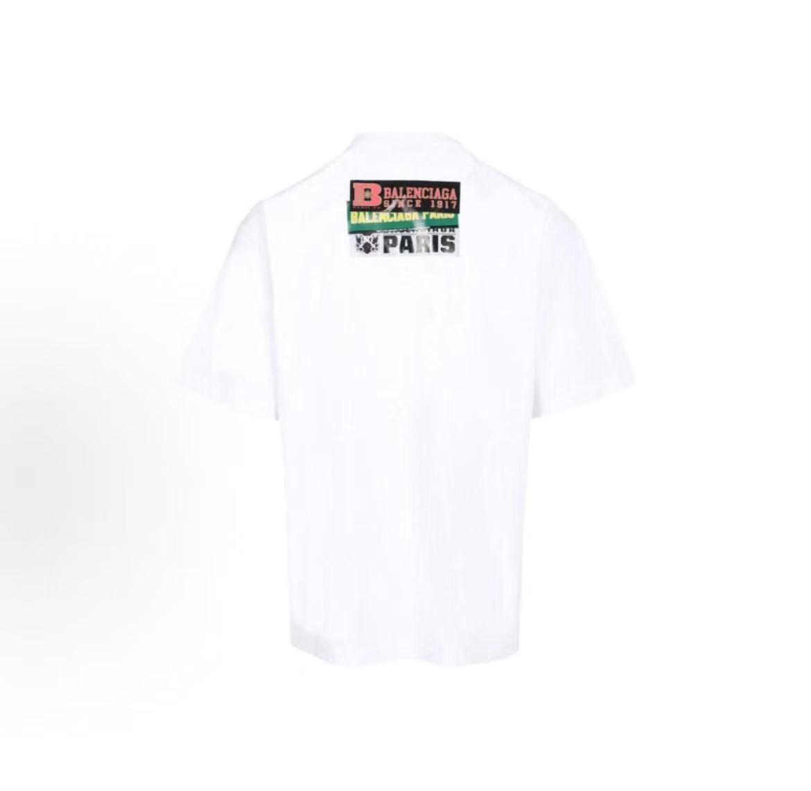 Balenciaga Streetwear Fall/Winter 2026 Short Sleeve Pullover Printed T-Shirt Regular Fit Men's Style