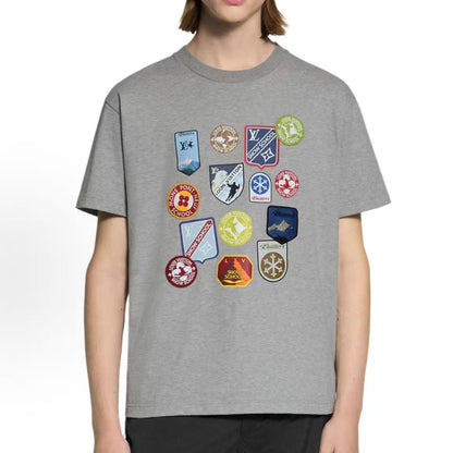 LOUIS VUITTON SS26 Men's SKI Skiing Collection Round-neck Short-Sleeve T-Shirt (Men's Style) with Logo Patch