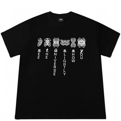 STUSSY BUTTERFLY PRINT TEE BLACK