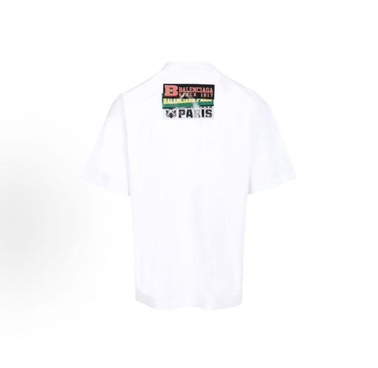 Balenciaga Streetwear Fall/Winter 2026 Short Sleeve Pullover Printed T-Shirt Regular Fit Men's Style