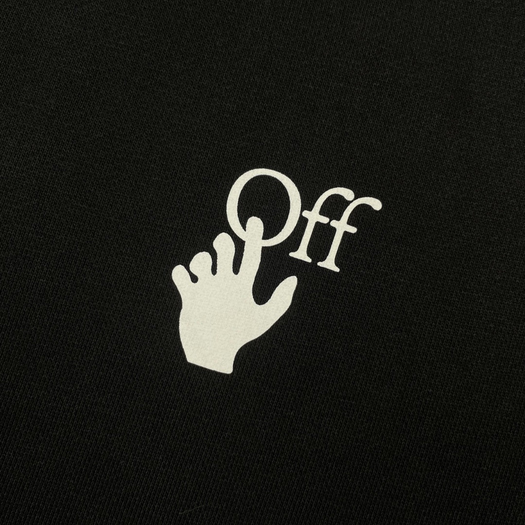 Off-White oil painting arrow print hooded sweater black