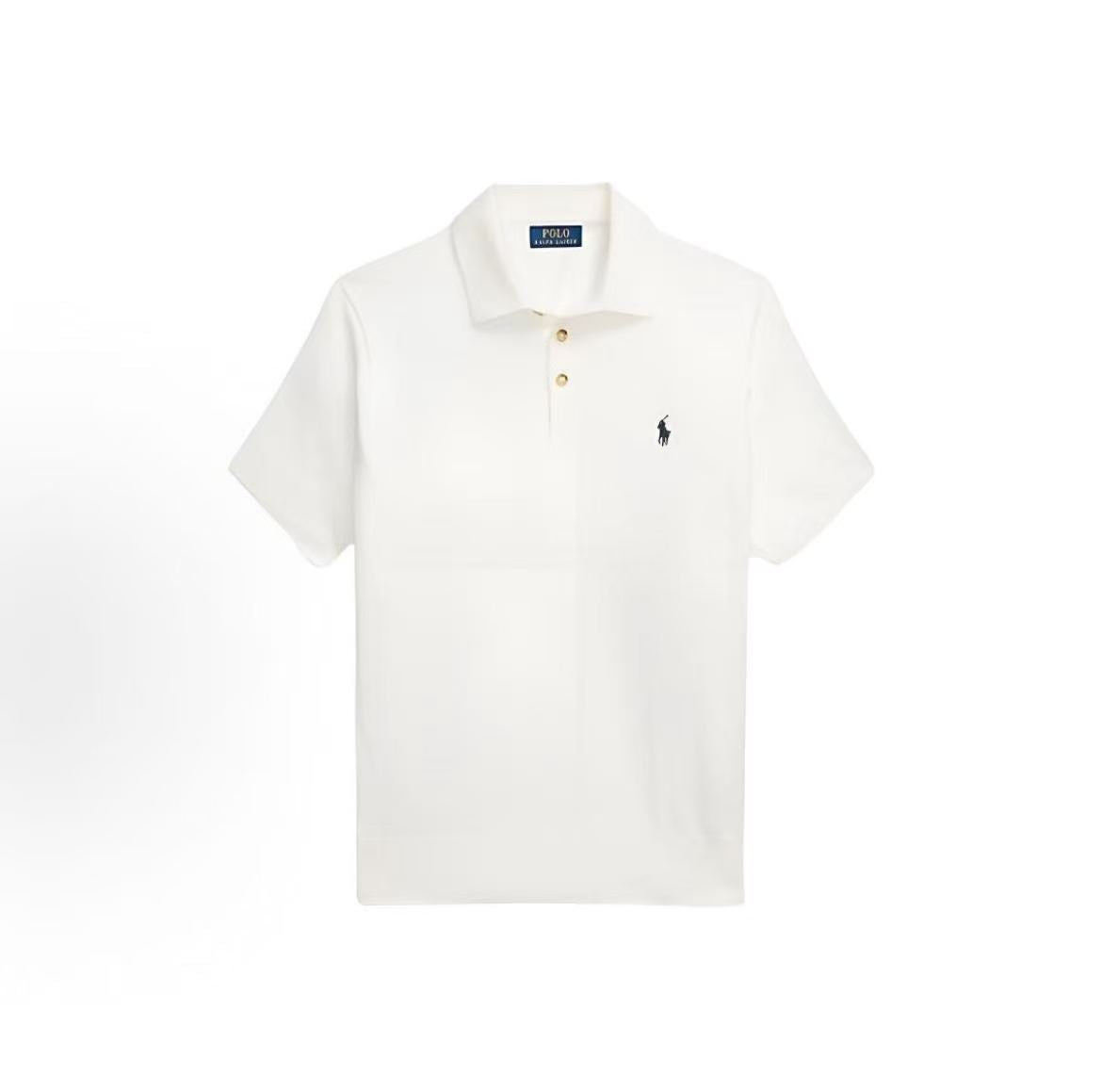 Ralph Lauren Logo Button Short-Sleeved Polo Shirt - Men's - White