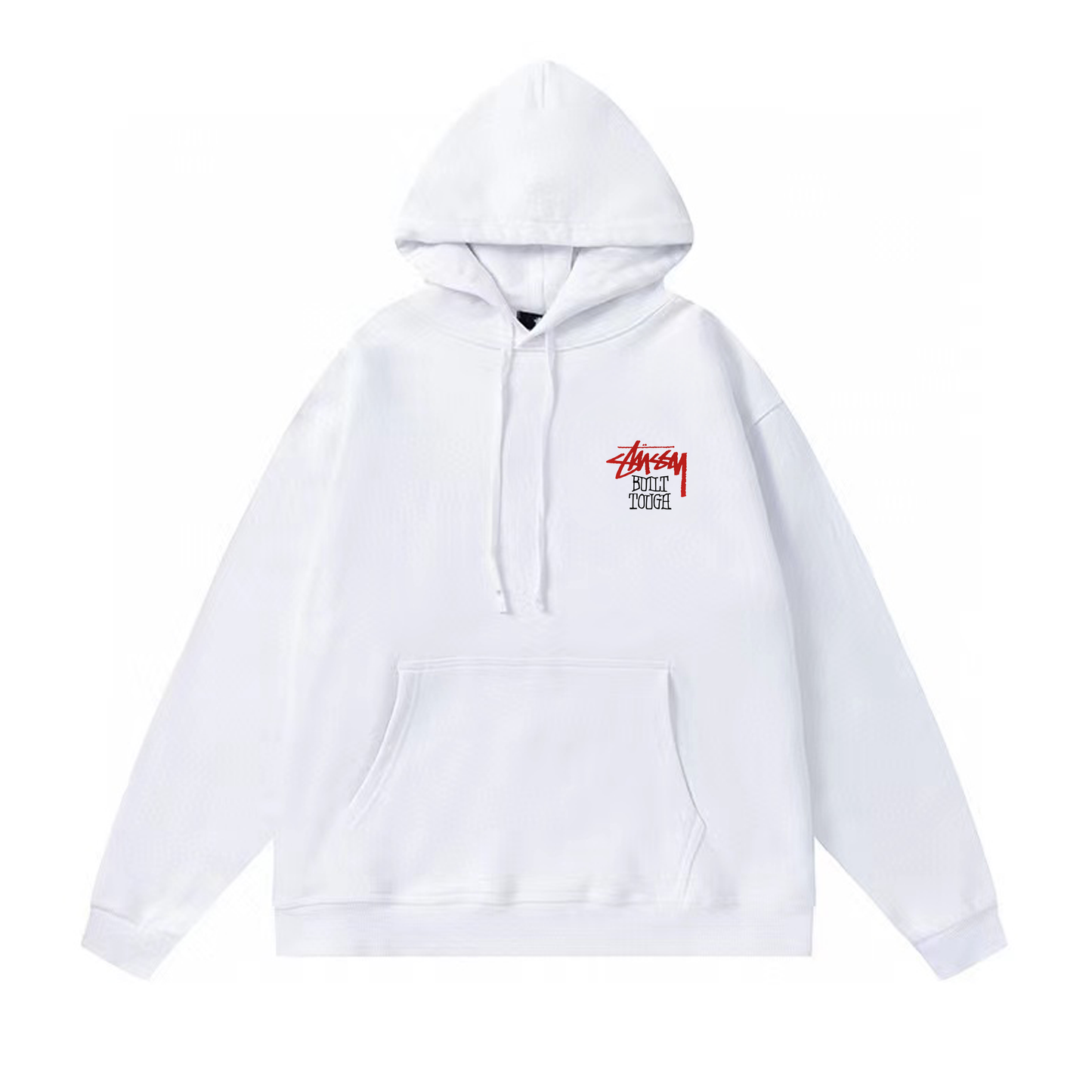 STUSSY BEAR PRINT HOODIE WHITE