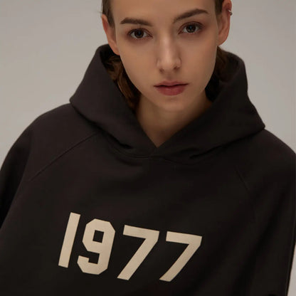 FOG FEAR OF GOD 22 double line 1977 flocked hoodie ESSENTIALS hooded sweatshirt