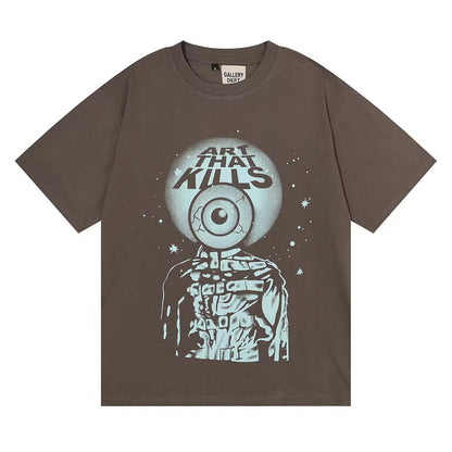 GALLERY DEPT Art That Kills Fashion Eyeball Print Cotton Tee In Gray