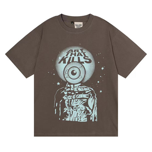 GALLERY DEPT Art That Kills Fashion Eyeball Print Cotton Tee In Gray