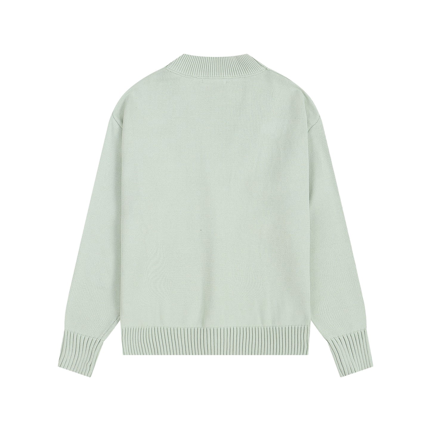 AMI Big Logo V-neck Button Sweater Ligth Green