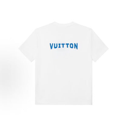 LOUIS VUITTON x Nigo Collaboration Collection - FW25 Letter-Printed Round-neck Hooded Short-Sleeve T-Shirt for Men