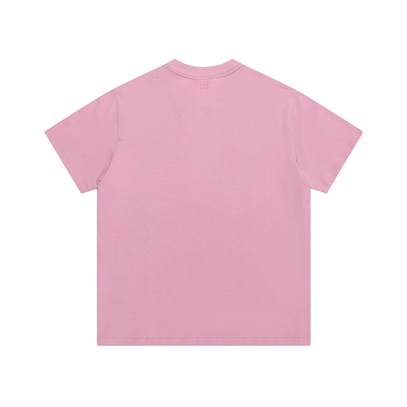 AMI Same Color Logo Tee Pink