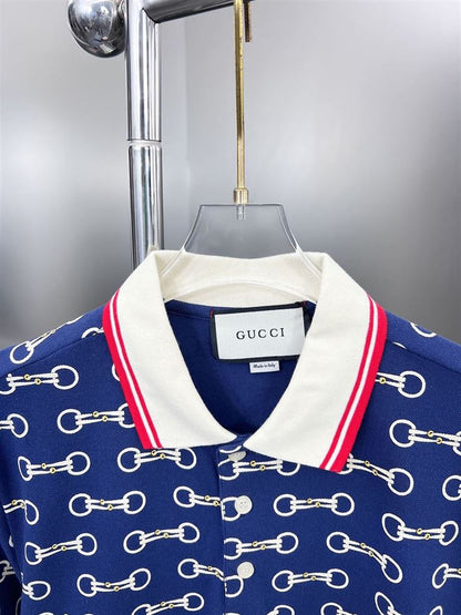 GUCCI HORSEBIT PRINT COTTON POLO SHIRT – GGS046
