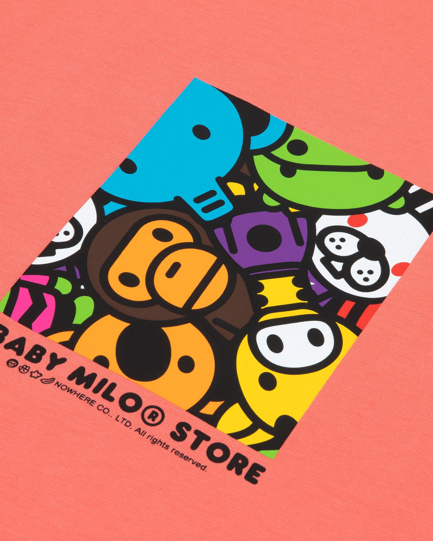 A Bathing Ape Baby Milo box logo print tee In Pink
