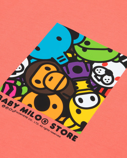 A Bathing Ape Baby Milo box logo print tee In Pink