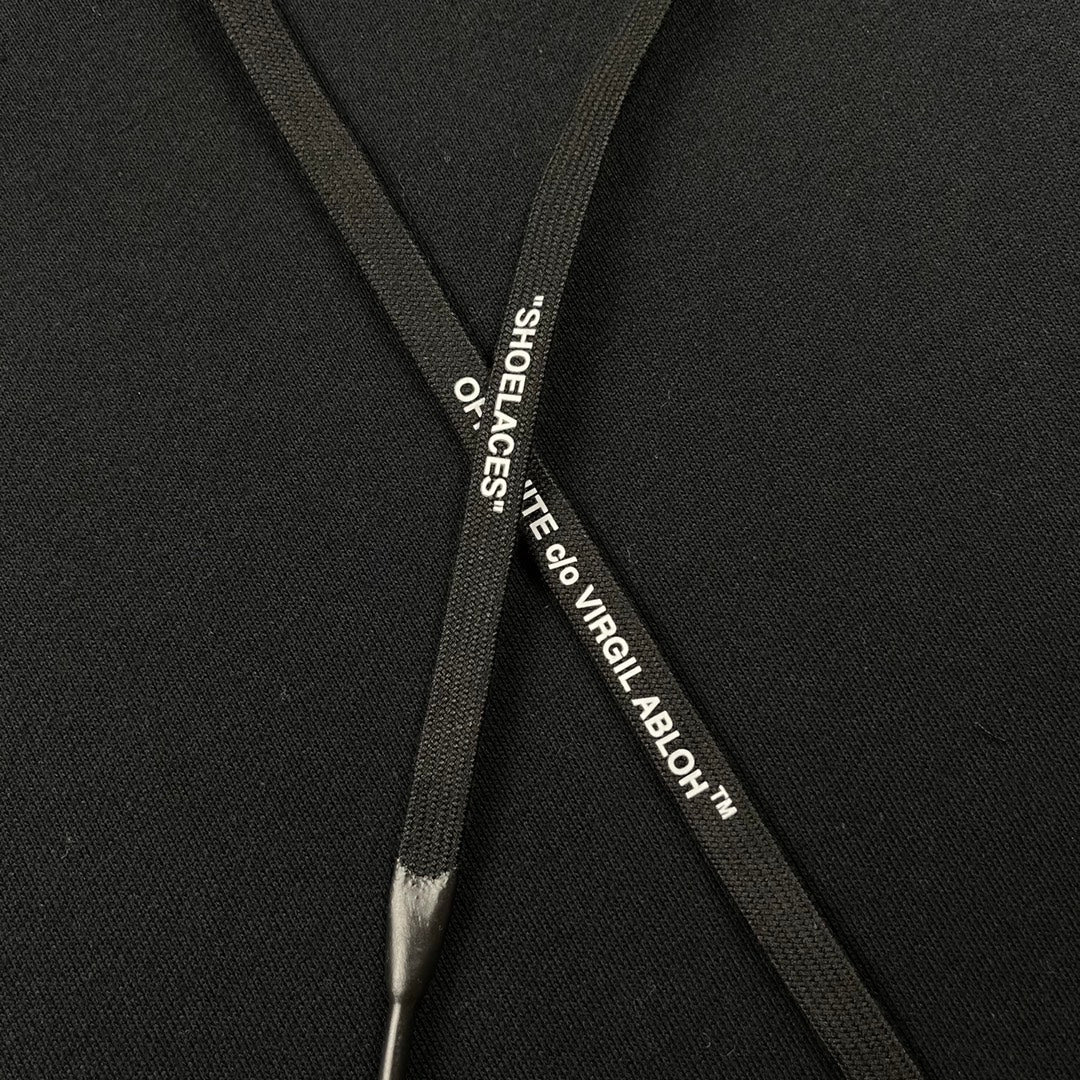 Off-White broken arrow print hooded sweater black